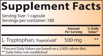 L-Tryptophan 180 caps (Lidtke) supplement facts