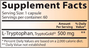 l-tryptophan (lidtke) supplement facts