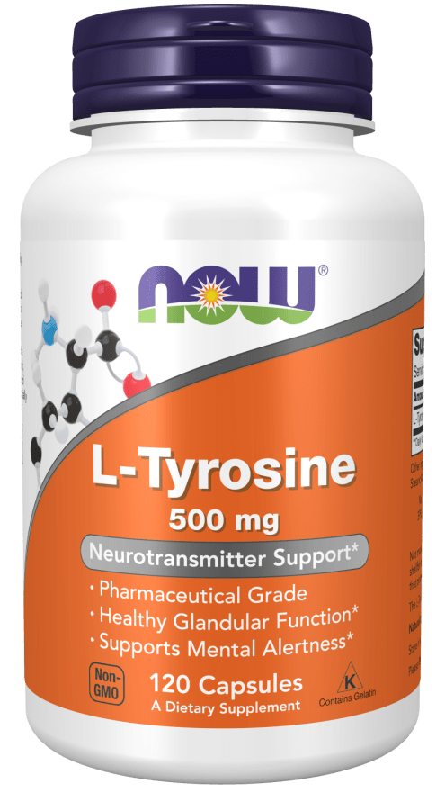 L-Tyrosine 500 mg (NOW) Front