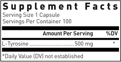 L-Tyrosine 500 mg. (Douglas Labs) supplement facts