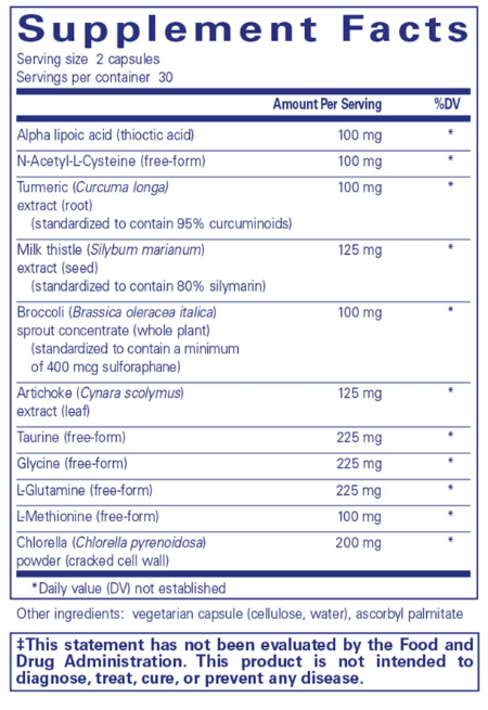 Liver-G.I. Detox (Pure Encapsulations) 60ct supplement facts