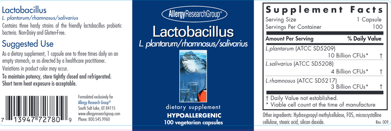 Lactobacillus (Allergy Research Group) label