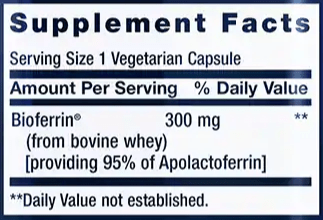 Lactoferrin Caps (Life Extension) Supplement Facts