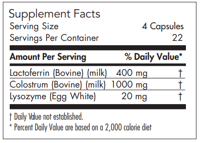 Laktoferrin with Colostrum (Allergy Research Group) supplement facts