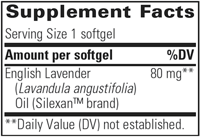 Lavela Ws 1265 - Lavender Oil Softgels - Silexin (Integrative Therapeutics) Supplement Facts