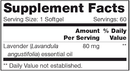 lavender sap (nfh nutritional fundamentals) supplement facts