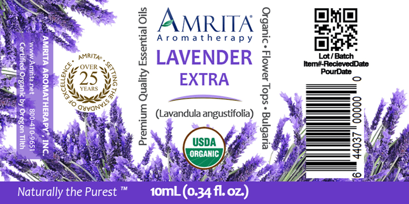 Lavender Extra (Organic) (Amrita Aromatherapy) Label