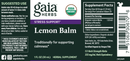 lemon balm gaia herbs label