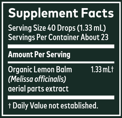 Lemon Balm (Gaia Organics®) (Gaia Herbs) supplement facts