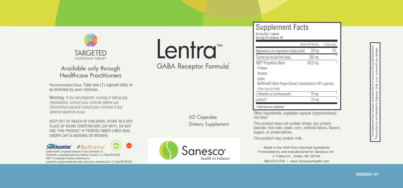 Lentra 60ct (Sanesco) Label