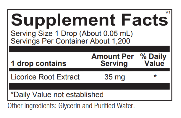 licorice root liquid ortho molecular products | supplement facts
