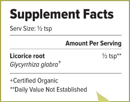 Licorice Root Powder (Organic) (Banyan Botanicals) Supplement Facts
