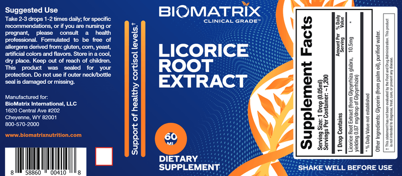 Licorice Root (BioMatrix) Label