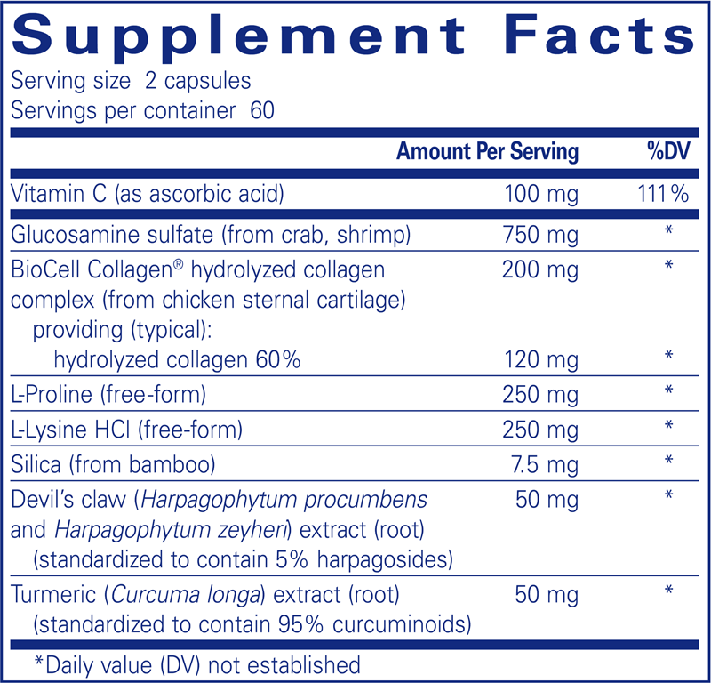 Ligament Restore 120 caps (Pure Encapsulations) supplement facts