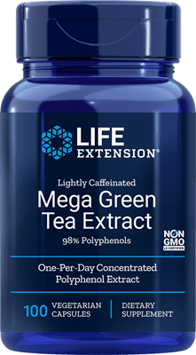 Lightly Caffeinated Mega Green Tea Extract (Life Extension) Front