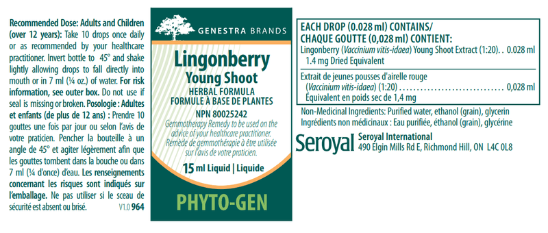 Lingonberry Young Shoot Genestra Label
