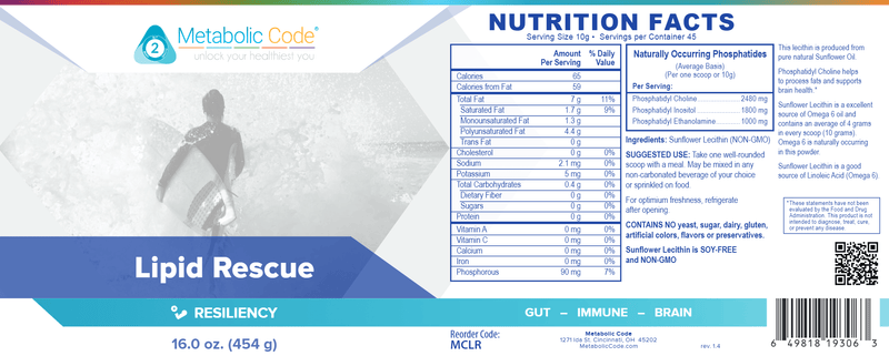 Lipid Rescue Powder (Metabolic Code) Label