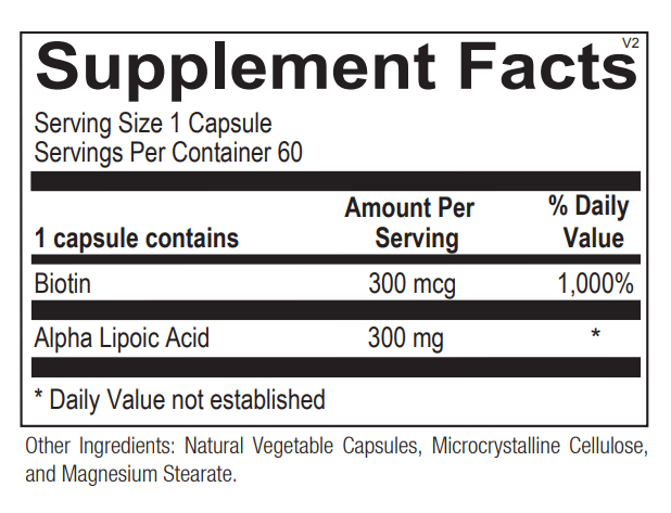 lipoic acid 300mg ortho molecular supplement
