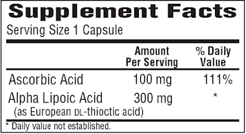 Lipoic 300 mg (Bio-Tech Pharmacal) Supplement Facts