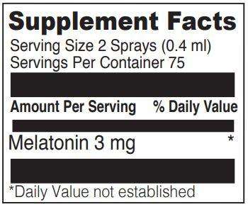 Liposomal Melatonin Spray DaVinci Labs Supplement Facts