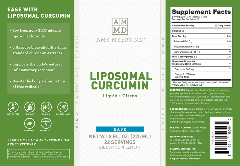 Liposomal Curcumin (Amy Myers MD) label