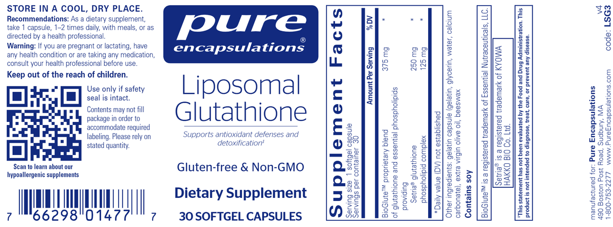 Liposomal Glutathione (Pure Encapsulations)