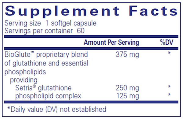 Liposomal Glutathione 60 caps (Pure Encapsulations) supplement facts
