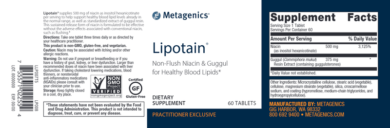 Lipotain (Metagenics) Label