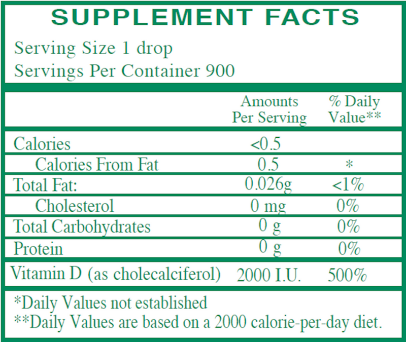 Liqui-D3 2000 IU (Rx Vitamins) Supplement Facts