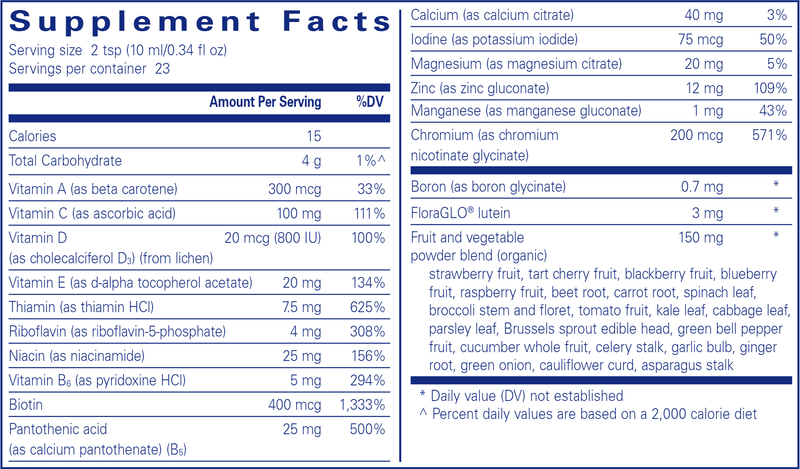 LiquiNutrients 230 ml (7.8 fl oz) (Pure Encapsulations) supplement facts