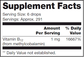 Liquid B12 SAP (NFH Nutritional Fundamentals) Supplement Facts