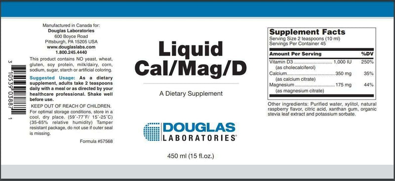 Liquid Cal/Mag/D (Douglas Labs) Label