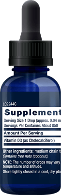 Liquid Vitamin D3 (Life Extension) Back