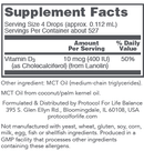 liquid vitamin d3 (protocol for life balance) supplement facts