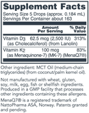 liquid d3 & mk-7 protocol for life balance supplement facts