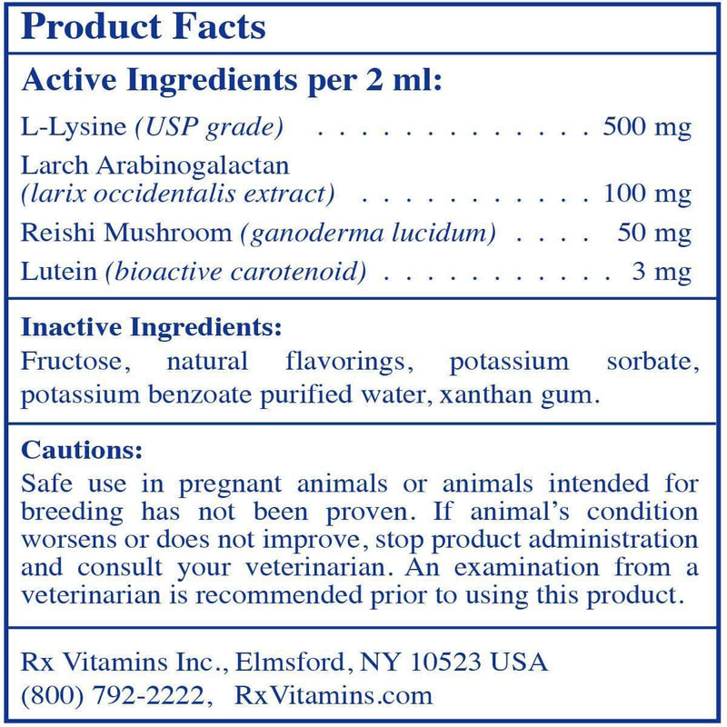 Liquid Immuno Original (Rx Vitamins for Pets) Supplement Facts