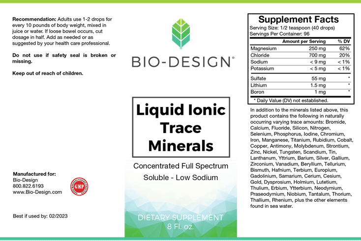 Liquid Ionic Trace Minerals (Bio-Design) Label