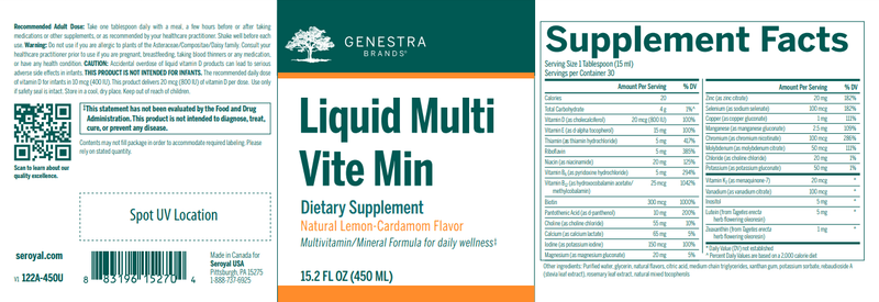 Liquid Multi Vite Min Genestra Label