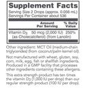 liquid vitamin d-3 2,000 iu (protocol for life balance) supplement facts