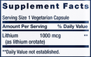 lithium (life extension) supplement facts