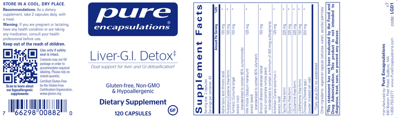 Liver-G.I. Detox (Pure Encapsulations) label