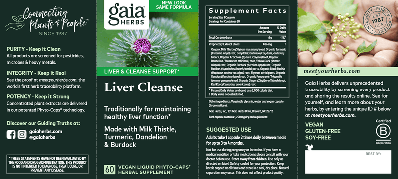 Liver Cleanse (Gaia Herbs) Label