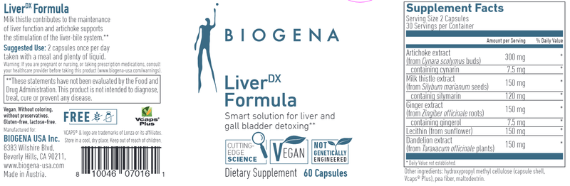LiverDX Formula Biogena Label