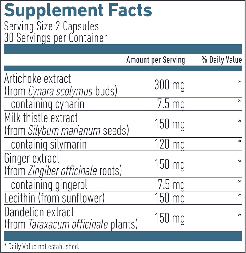 LiverDX Formula Biogena Supplement Facts