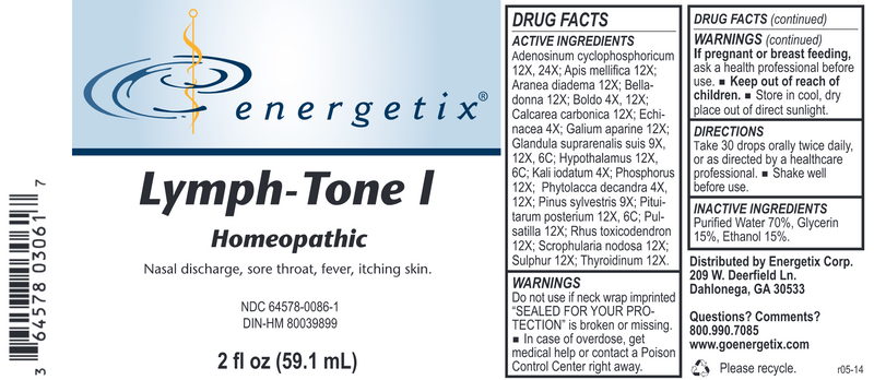 lymph-tone I (energetix) label