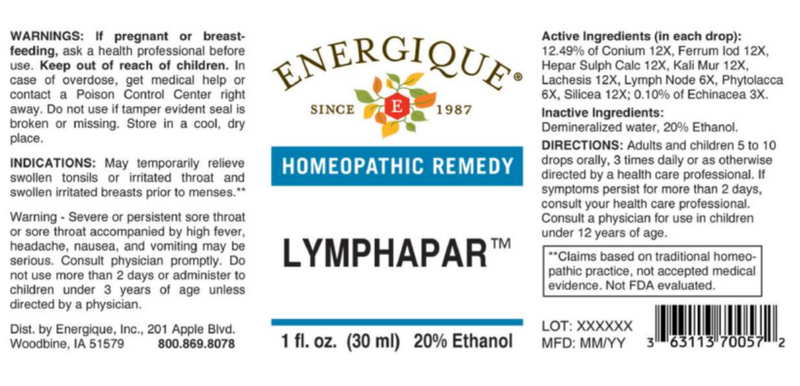 Lymphapar (Energique) Label
