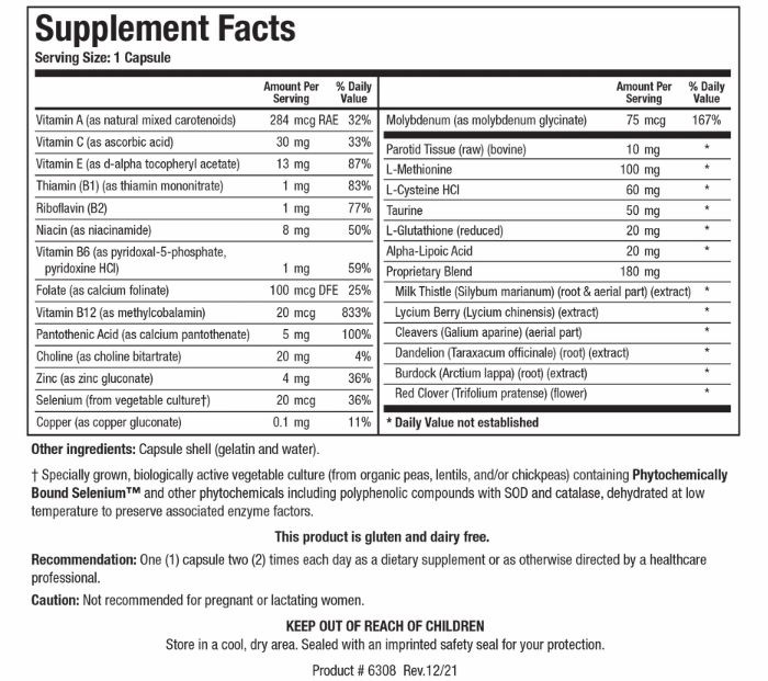 MCS-2 (Biotics Research) Supplement Facts