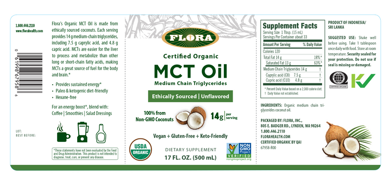 mct oil (flora) label