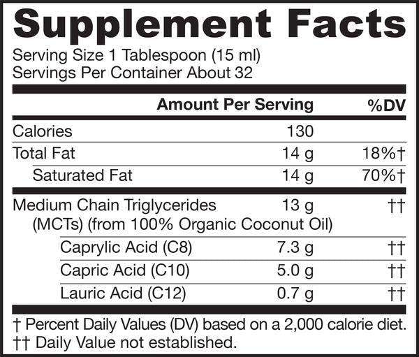 MCT Oil Organic Jarrow Formulas supplement facts