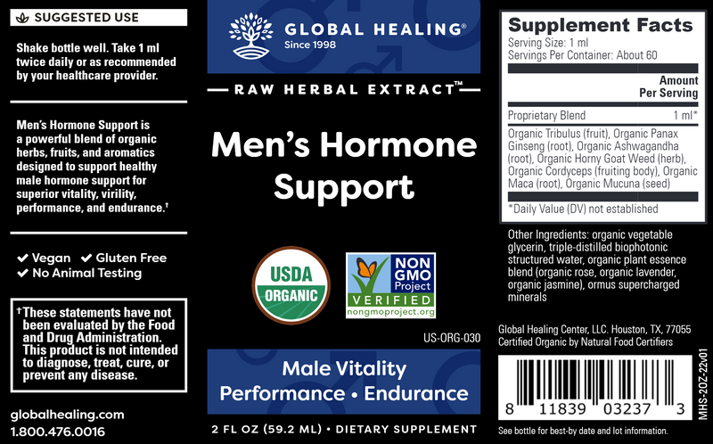 Men's Hormone support (Global Healing) label